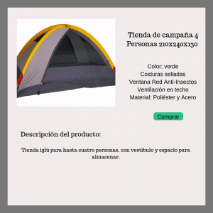 Ficha de producto tienda ecommerce